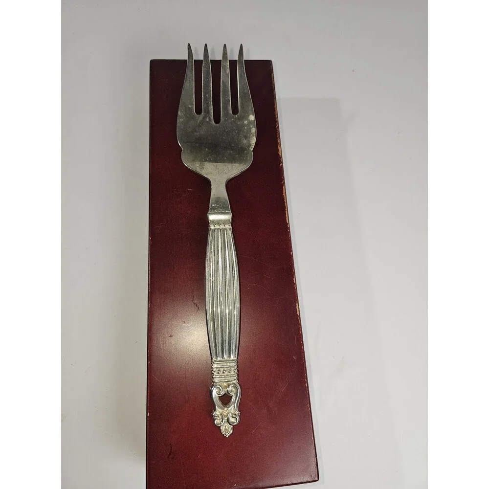 Wallace Large Serving Meat Fork 10 inches Silverplate, In Box